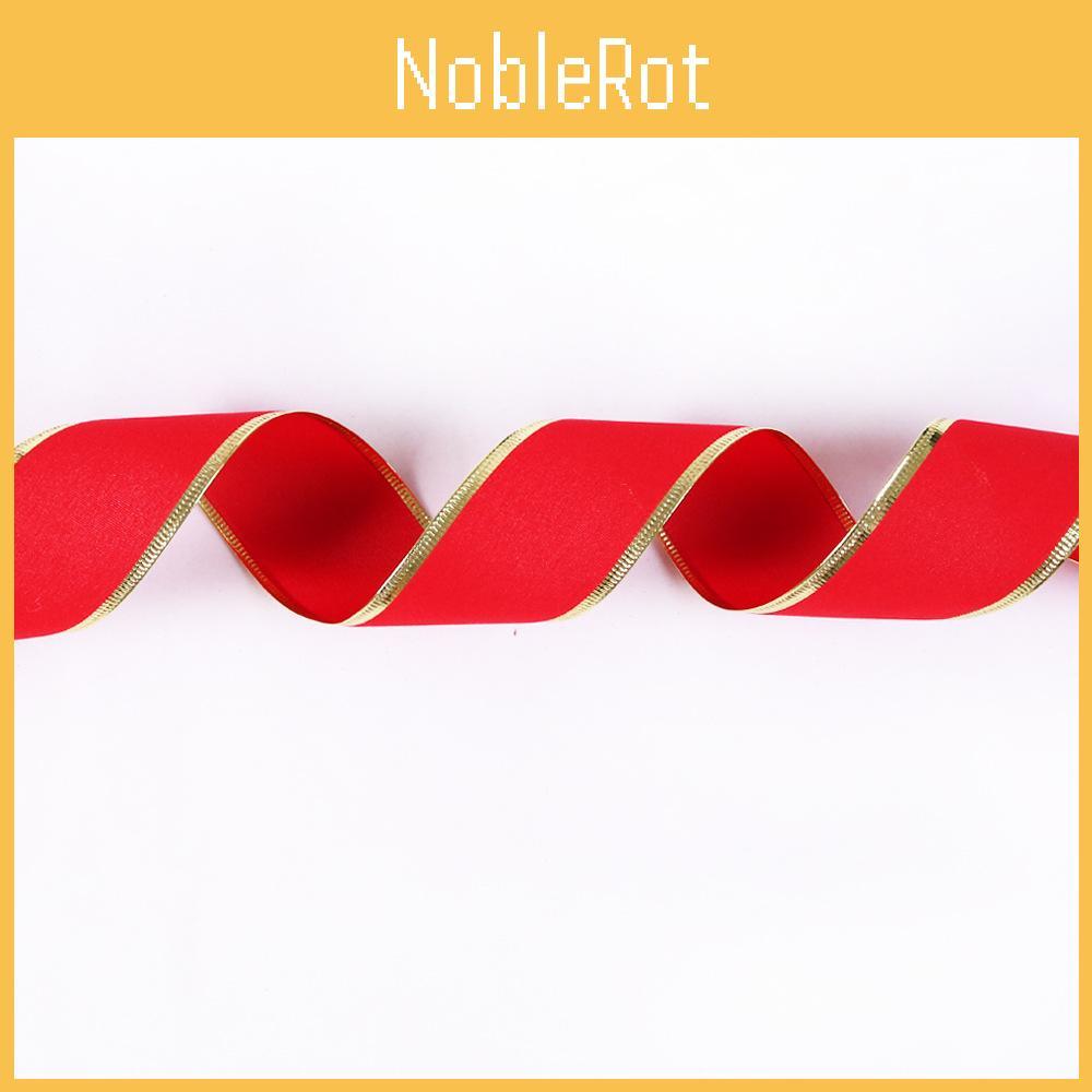 Luxurious 10 Meter Soft Velvet Red Ribbon With Gold Edge For Christmas Tree Decorations
