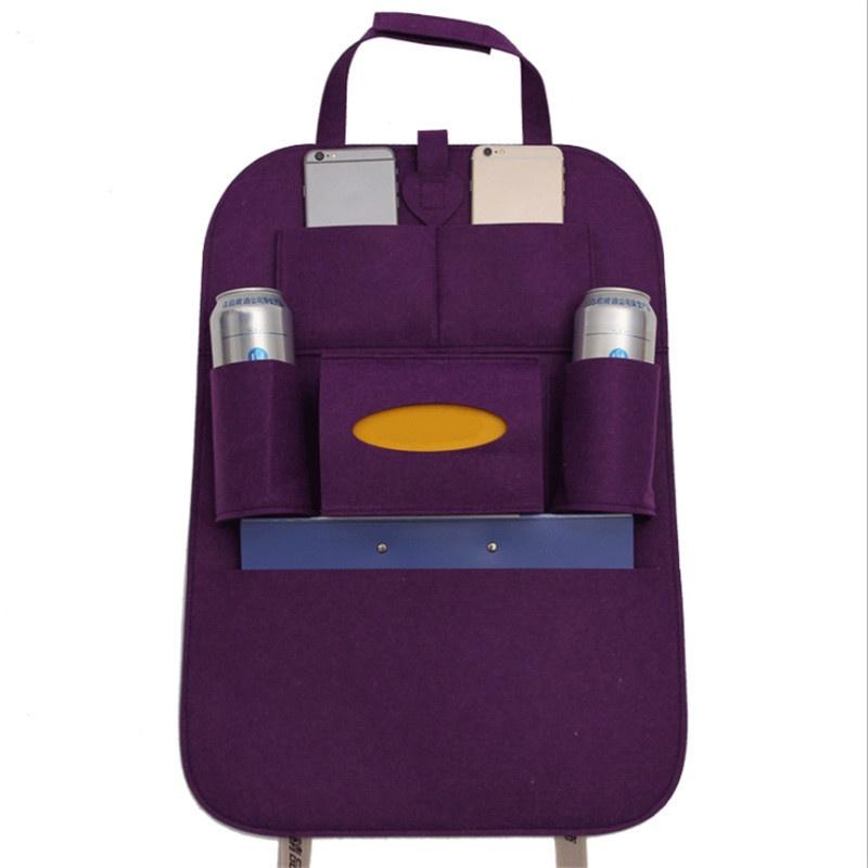 Multifunkčný úložný box na zadné sedadlo auta, závesná taška do auta, krabička na vreckovky, plstená úložná taška do auta