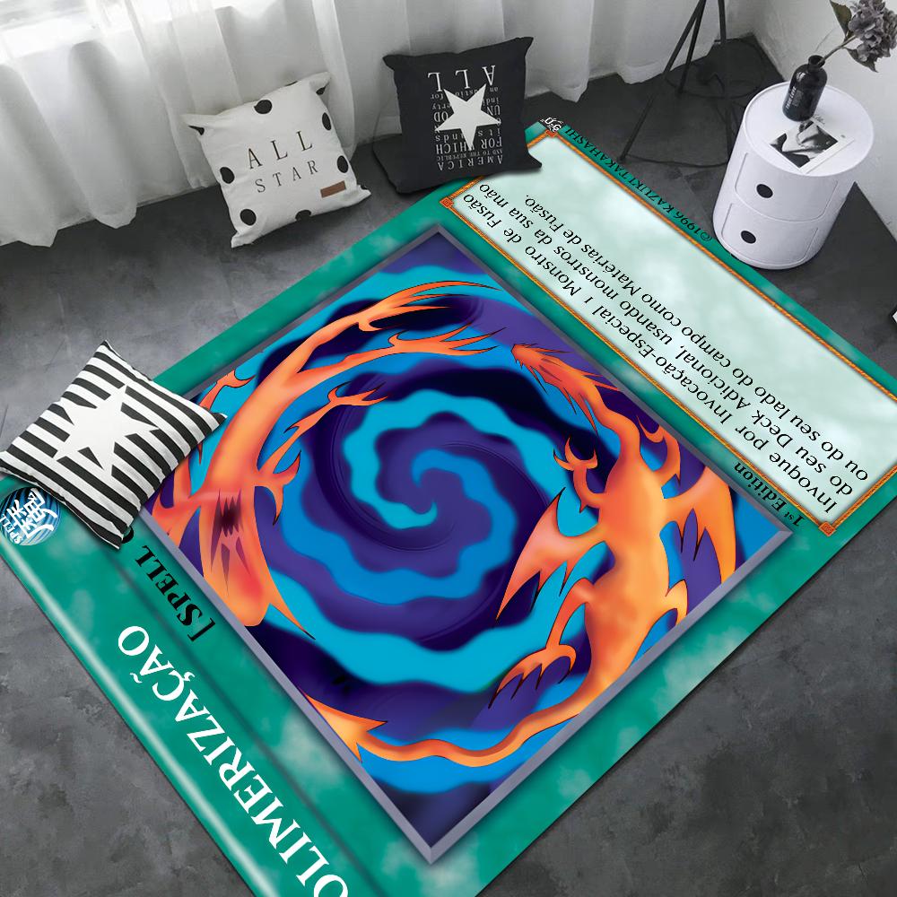 Yu-Gi-Oh MONSTER CARD Floor Carpet Anti-slip Absorb Water Long Strip Cushion Bedroon Mat Welcome Rug