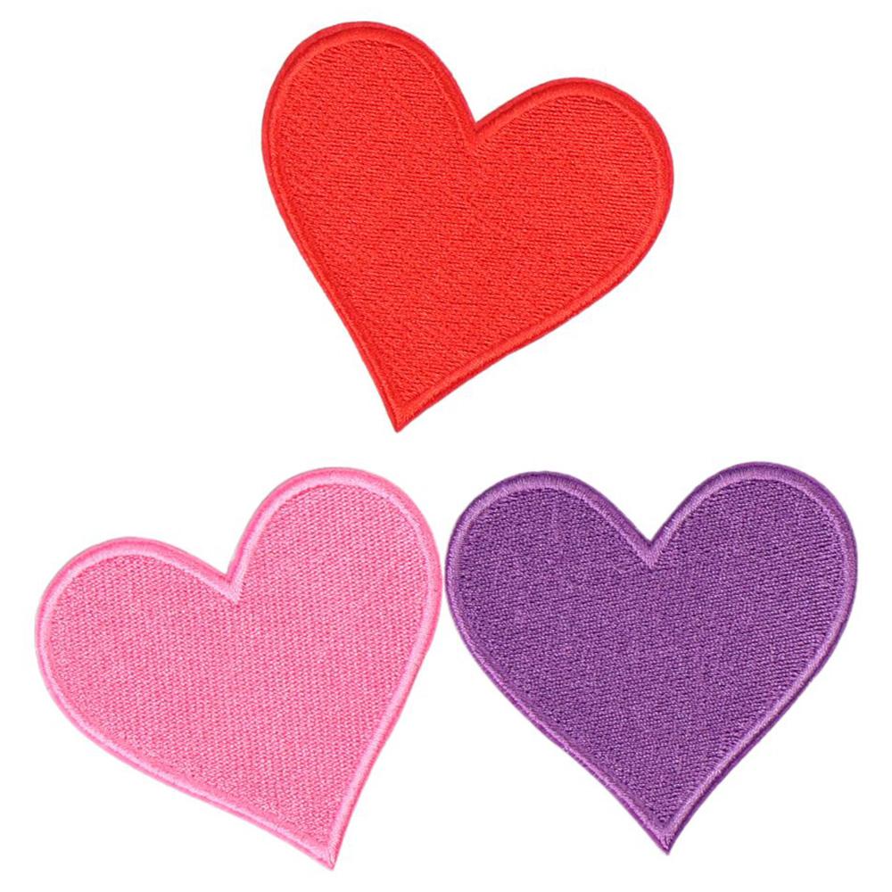 

Pink Heart Embroidered Iron on Patches Heart Heart Patches DIY Craft Patches for Clothes Jacket
