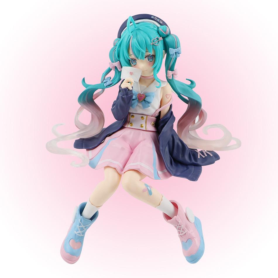 High Quality Nieuwe Hatsune Miku Anime Figuur Roze Sakura Zitpositie PVC Actiefiguur Model Speelgoed Decoratie Verzamelen Geschenken