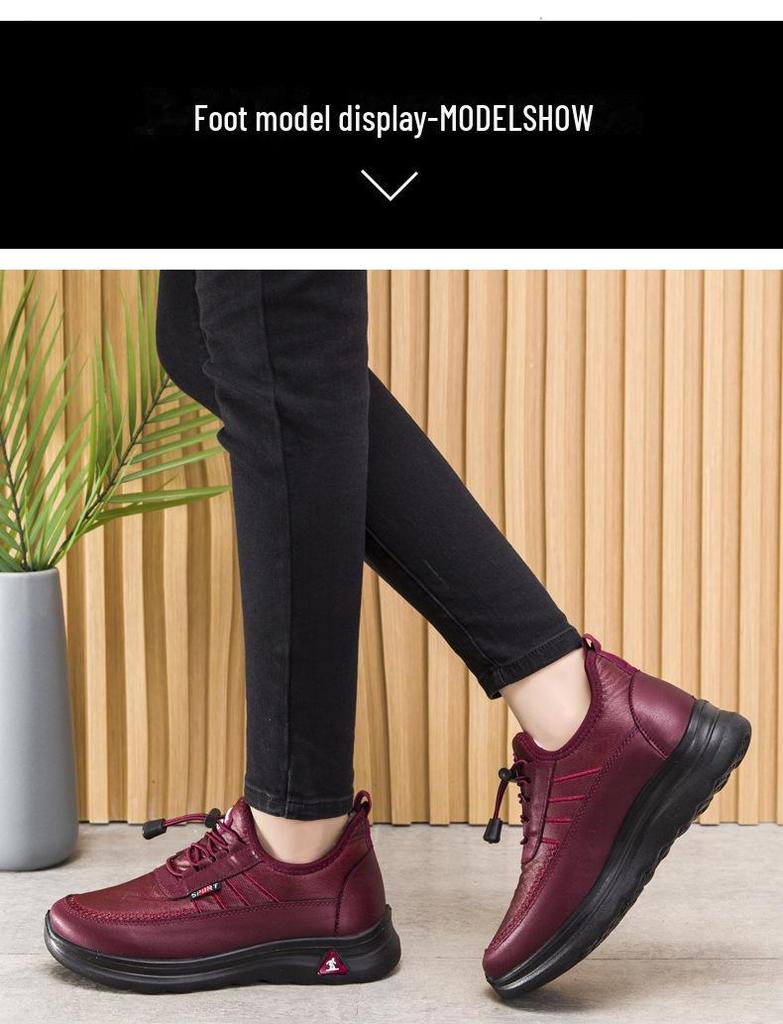 Warm, Non-Slip Waterproof Velvet-Lined Winter Cotton Shoes for Middle-Aged and Elderly Men and Women