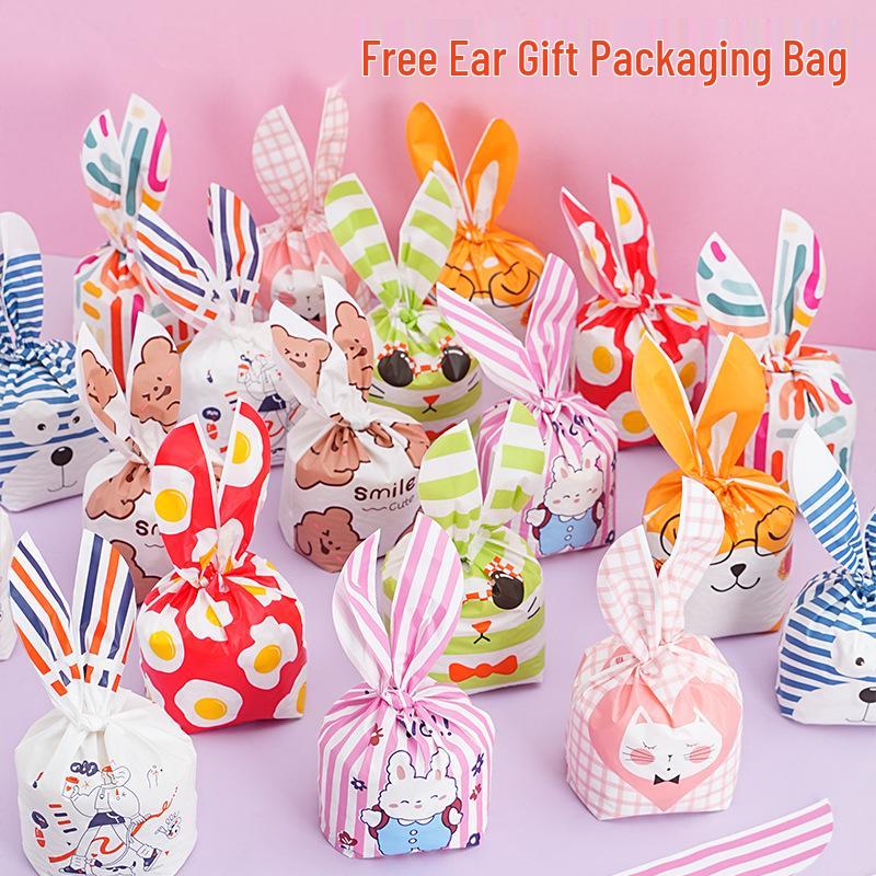 Children's Day Gift Bag: Snowflake Crisps, Snacks, Biscuits, Candy Rabbit Ear Packaging