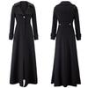 Fashionable Women's Slim-fit Faux Wool Coat, Extra-long Coat, Slim-fit Floor-length Windbreaker