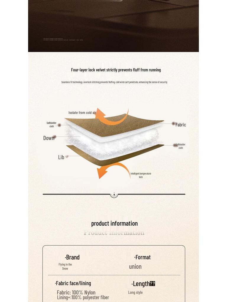 SNOWFLYING Women's Mid-Length White Duck Down Jacket X30147392F