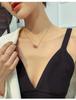 Titanium Steel Necklace Women'S Double Ring Roman Digital Rose Gold Collarbone Chain Cold Wind Simple Design Feeling Neck Chain