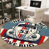 Vintage Raceauto Nummer 53 Print Rond Vloerkleed Antislip Cirkelvormige Vloermat Auto Liefhebber Home Office Stoel Decor