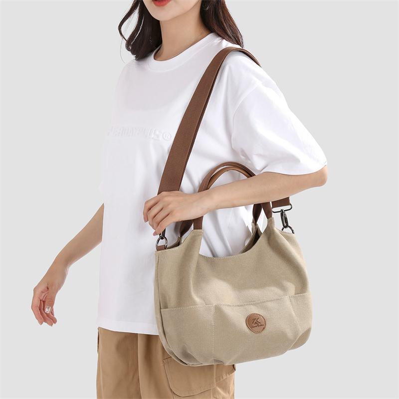 Canvas Shoulder Bag Large Capacity Tote Bag Women's Commuter Underarm Bag
