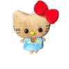 Adorable KT Cat Plush Doll Keychain with Large Bow