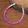 Handmade Ethiopian Opal Bracelet, Sterling Silver, Fire Opal Beads