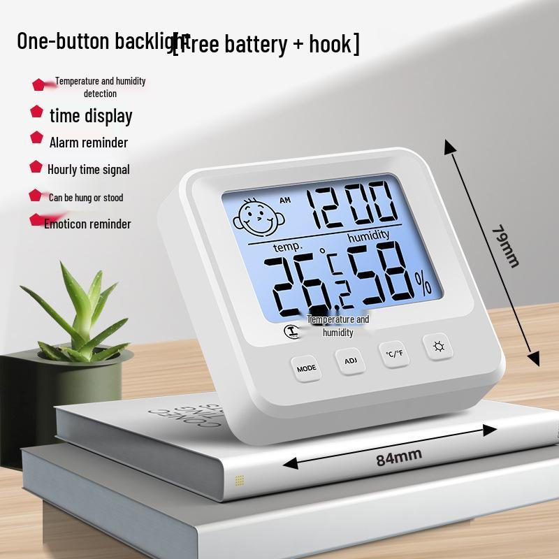 Green Forest Wall-Mounted Digital Thermometer & Hygrometer - High-Precision Indoor Display for Baby Room