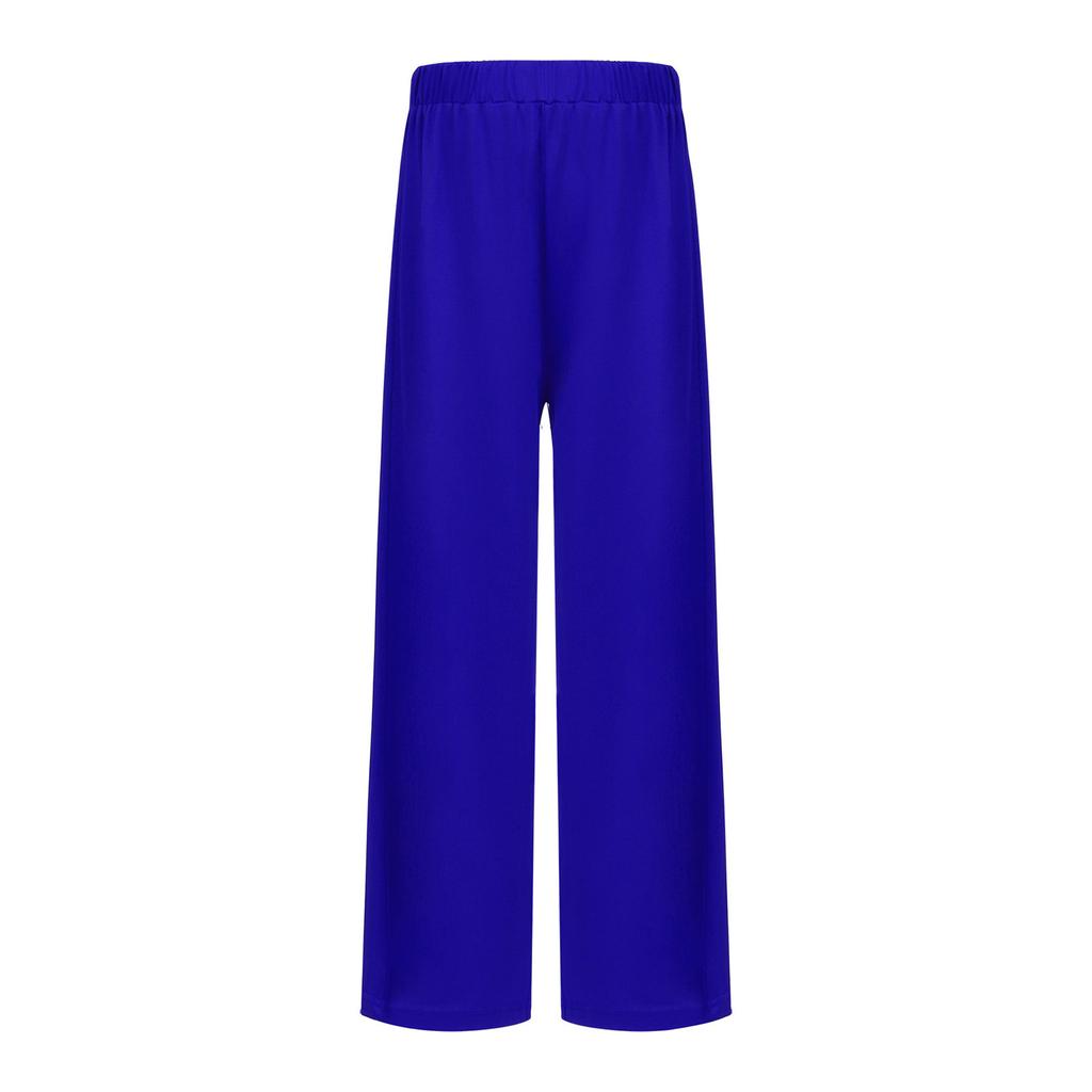 Elastic Waistband Wide-Leg Pants for Boys: Solid Color Dancewear for Liturgical Praise Performance