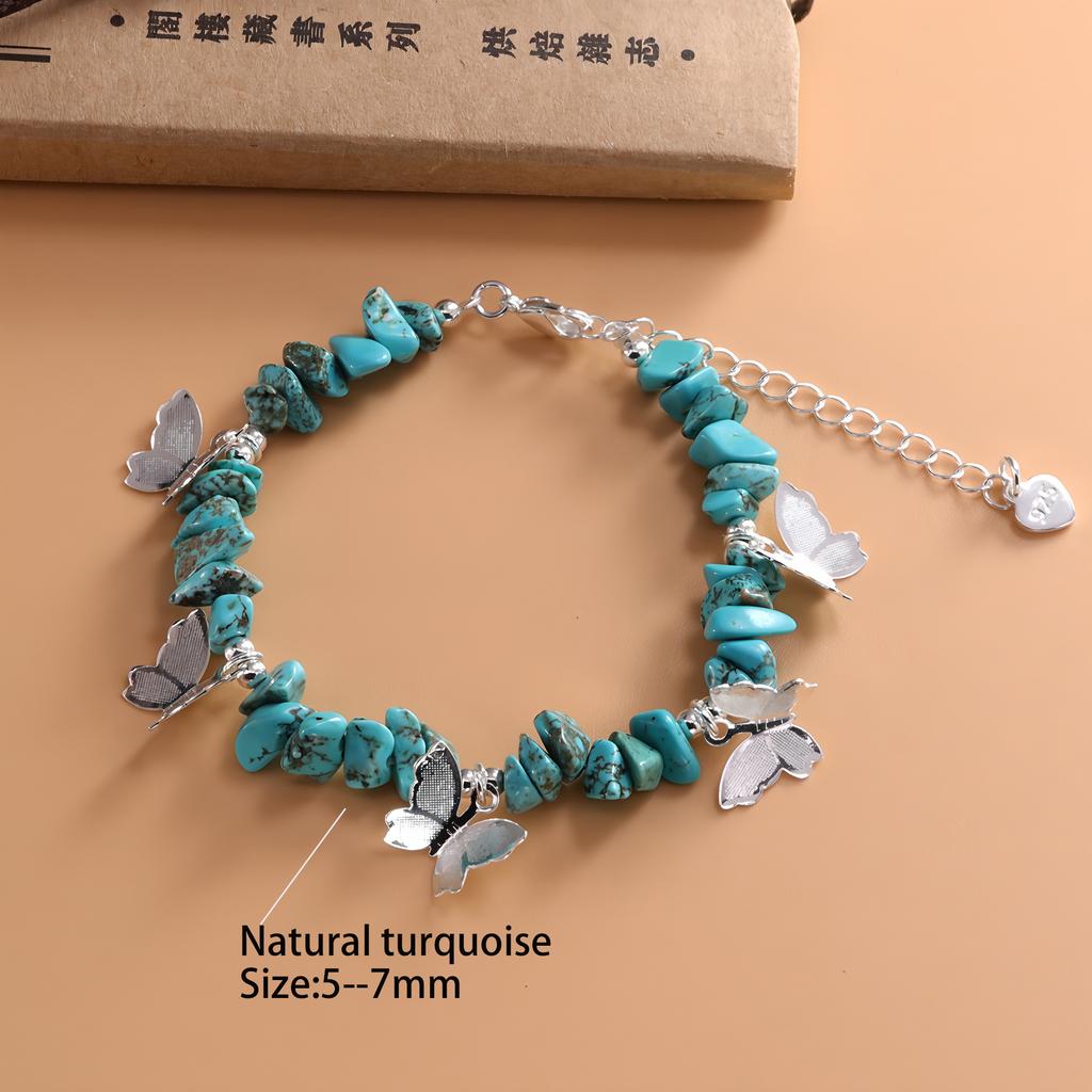 925 Silver Multicolour Bead Bracelet For Women Three Layers Geometry Drip Glaze Versatile Jewelry Dropship