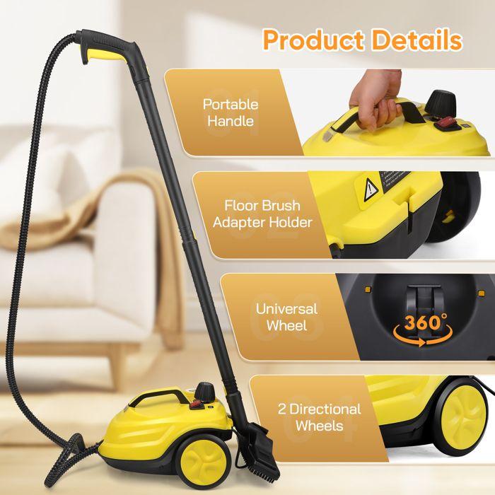 2 L Multipurpose High-Temperature Steam Cleaner, 320 F - 13 Accessories for Upholstery, Floors and Cars