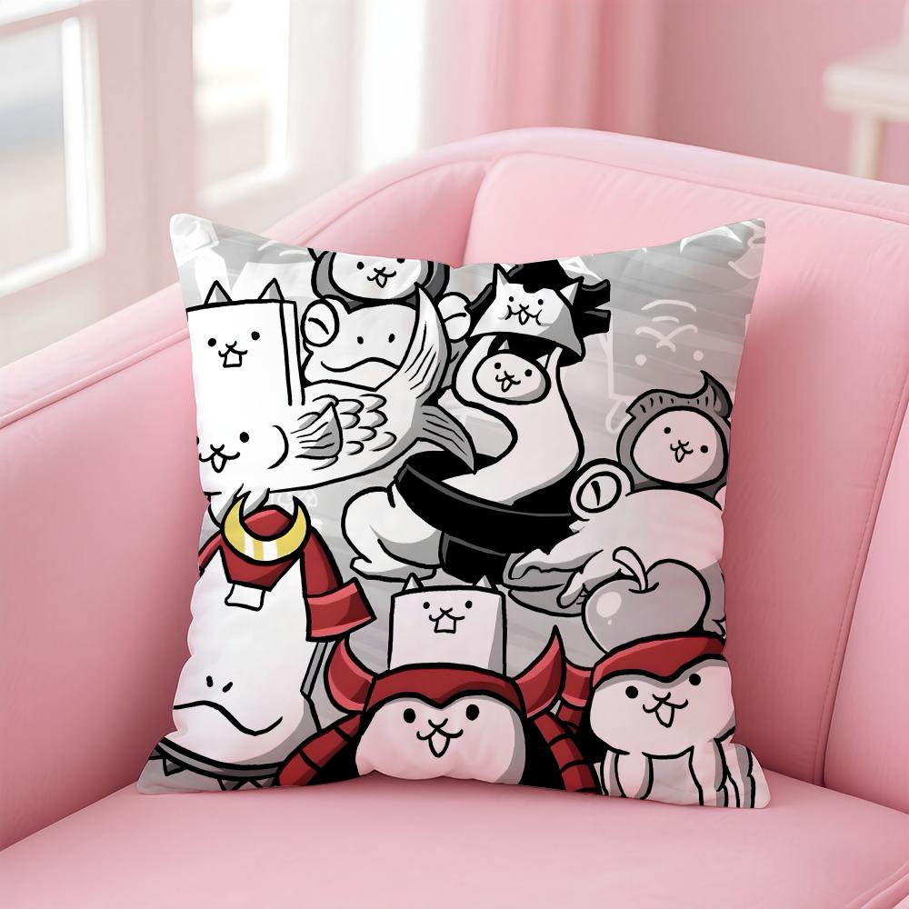 Anime T-The B-Battle Cats Cushion Cover Comfortable Reversible Pillow Cover Ideal for Car Sofa Bedroom & Beyond