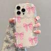 Rosa Kirsch-Schleife Klare Handyhülle mit welligem Rand für Samsung Galaxy S26 Ultra S25 Plus S24 S23FE A17 A57 A37 A16 A36 A56 A55 Hülle