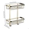 Lavatory Rack with Wire Baskets Brushed Wall Storage Basket SpaceSaving WallFixed Shower