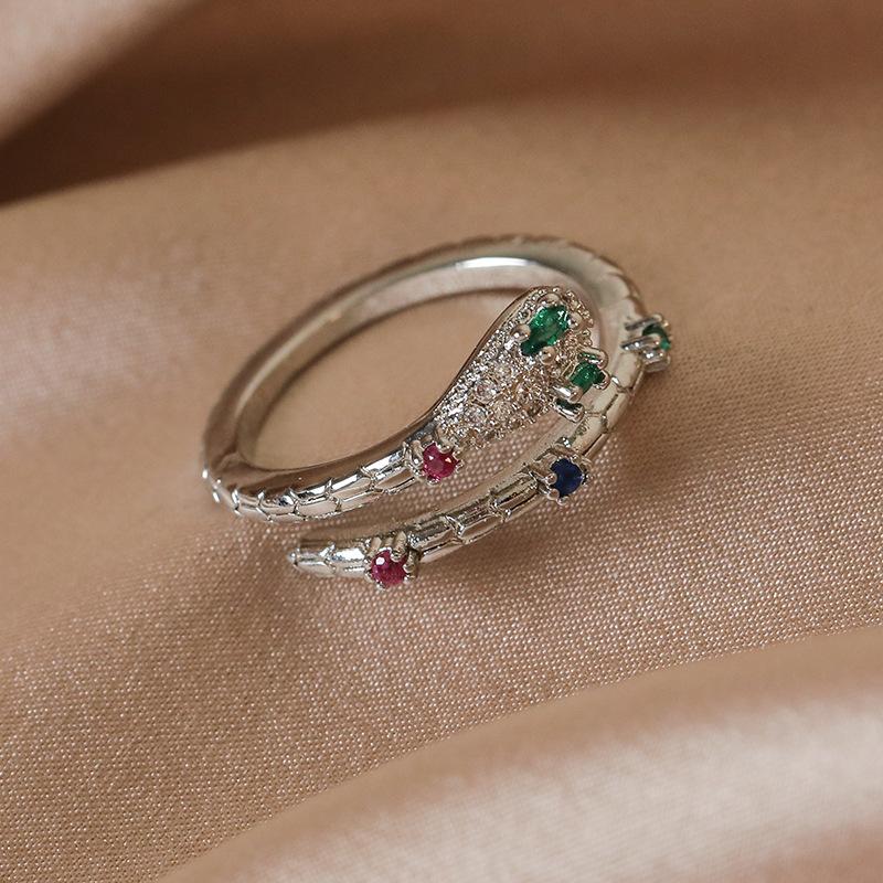 Light luxury niche European and American zircon love ring, female ins design open index finger ring