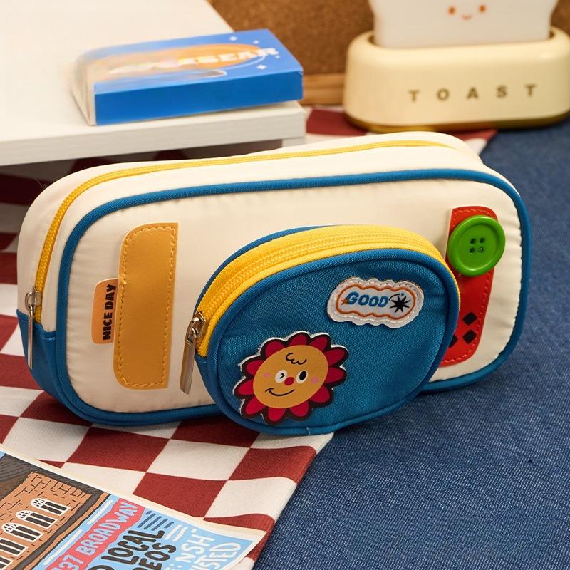 

Cute Cartoon Button Pencil Case High Value Large Capacity Removable Stationery Case Multi-layer Student Pencil Case