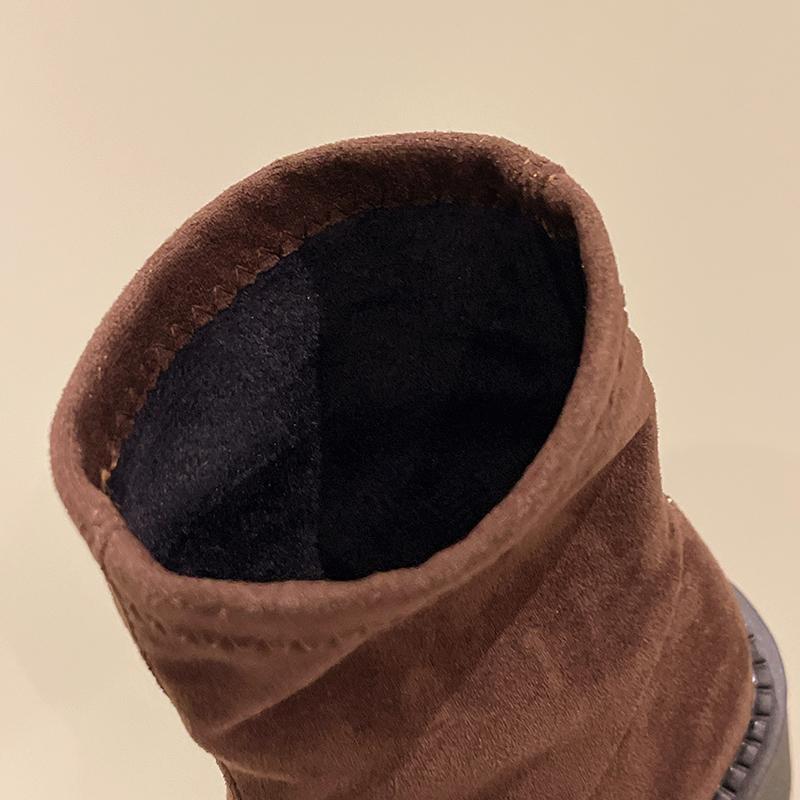 Fashion Aphixta 6cm Square Heel Black Ankle Boots Cotton Fabric Women Concise Platform Lady Footwear Shoes Women Warm Sock Boots Size 42