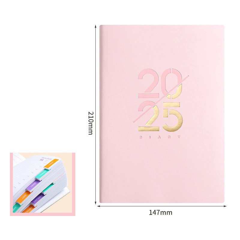 2026 Custom Printed Paper Classic Design Business Agenda Top Pu Leather Diary Hardcover Journal Planner Notebook with Pocket