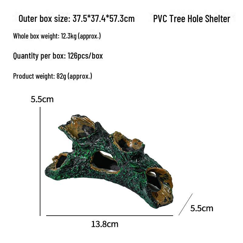 Stylish Tree Stump Aquarium & Reptile Hideaway: PVC Ornament for Fish Tanks & Pet Enclosures