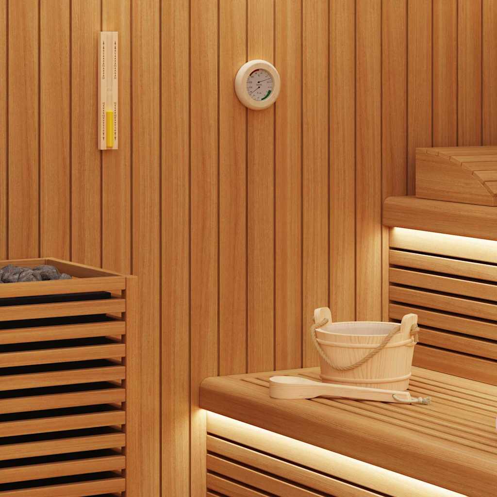 Sauna-Zubehörset 4 Teile Braun Massivholz Kiefer und Hanf