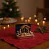 Miniature Nativity Set in Tin Box Desk Christmas Decor Tabletop Religious Ornament for Church Groups Collectors School Classroom
