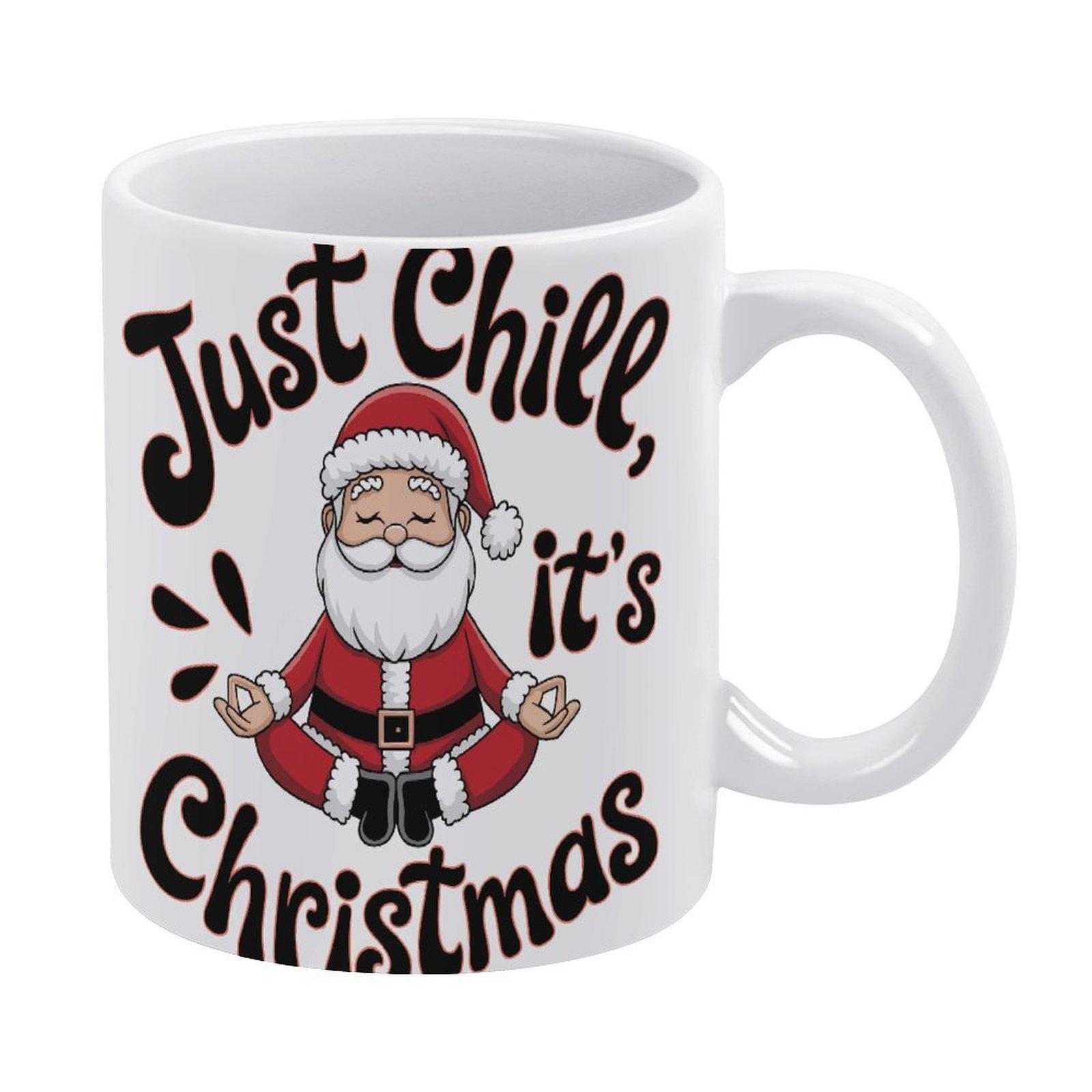 

1pc 11oz blank ceramic coffee mug, double-sided printed cup, sturdy handle fit, sleek surface, perfect daily mug for coffee or tea usage