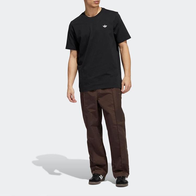 Adidas Originals Trefoil Logo Crew Neck Breathable Short Sleeve T-Shirt Men Tops Black HM9371