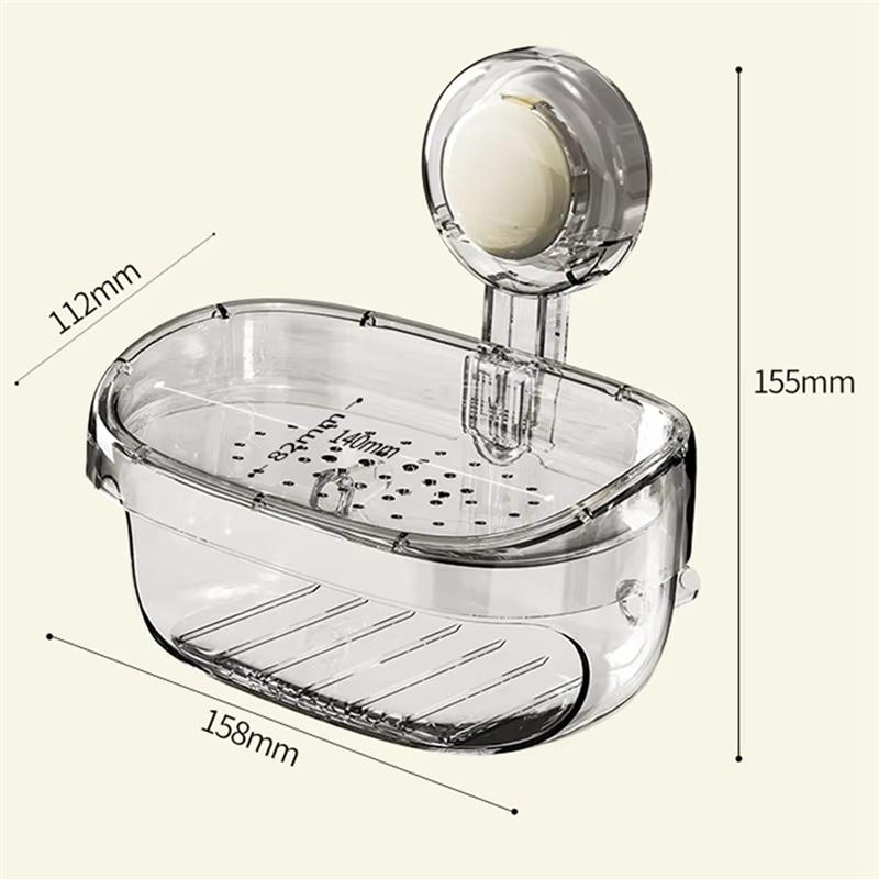 Feb.Suction Cup Wall Mounted Soap Holder Removable Bathroom Dish With Drain Water Movable Soap Box Bathroom Accessories C