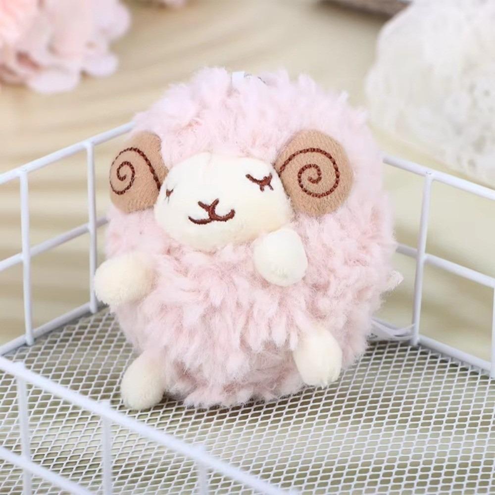 Cartoon Anime Style Lamb Keychain Plush Mini Size Sheep Backpack Charm  For Car Decoration