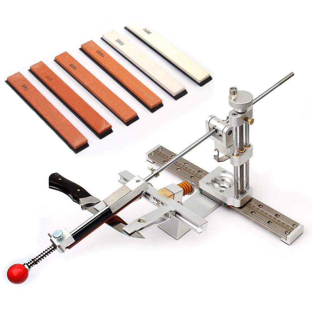 1set Knife Sharpening Frame Professional Fixed Angle Sharpener Whetstone High Precision Grinder Sharpening Tools W/Rail