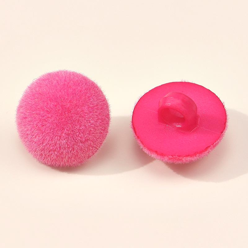 Colored Half-Round Flocked Mushroom Buttons: Plastic Sweater, Cardigan & Children's Decorative Accessories