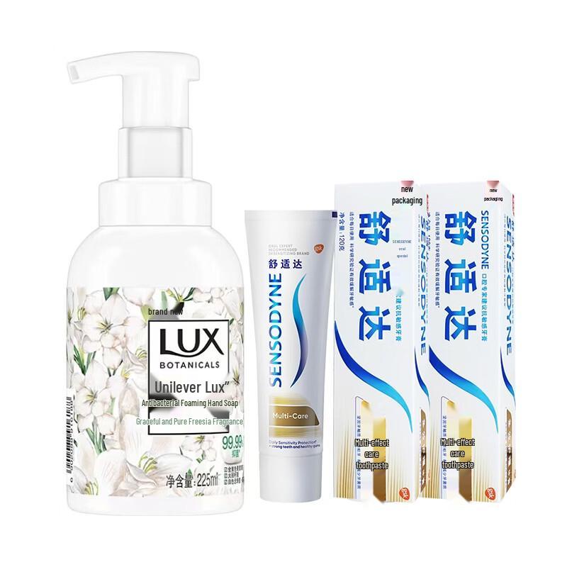 Набор Lux: Антибактериальная пенка для мытья рук и многофункциональная зубная паста