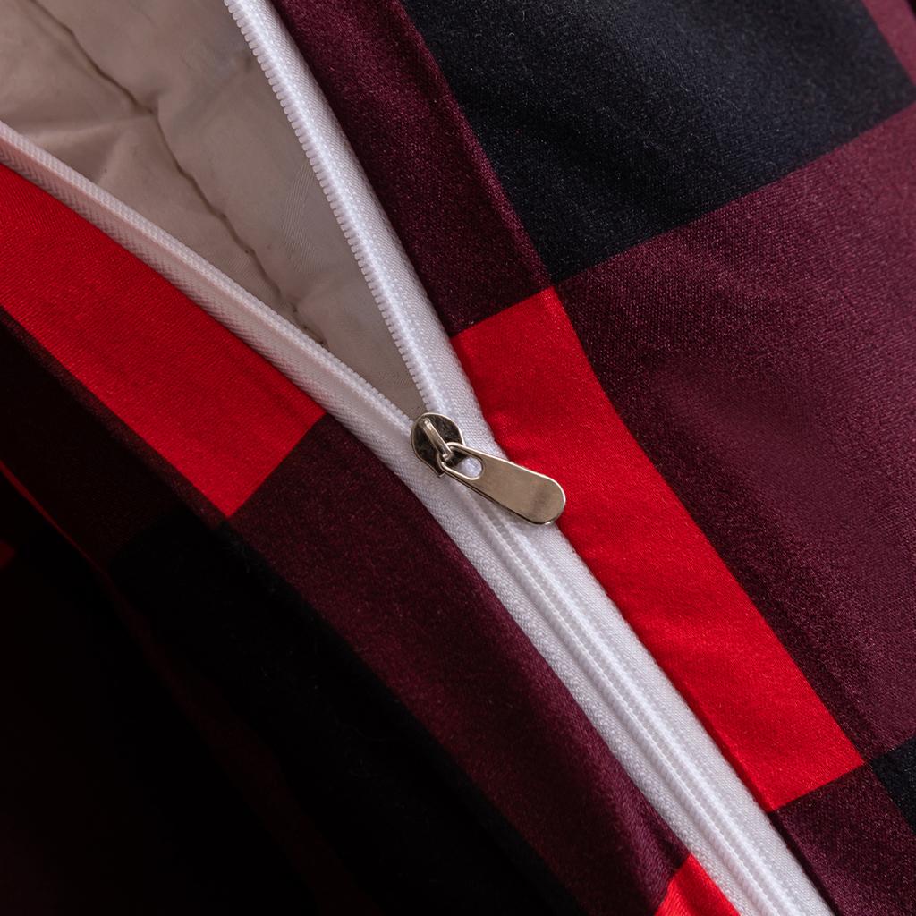 Capa de edredom, vermelho e preto, padrão de xadrez de búfalo, estampa reversível, conjuntos de edredom de microfibra, roupa de cama moderna para mulheres e homens