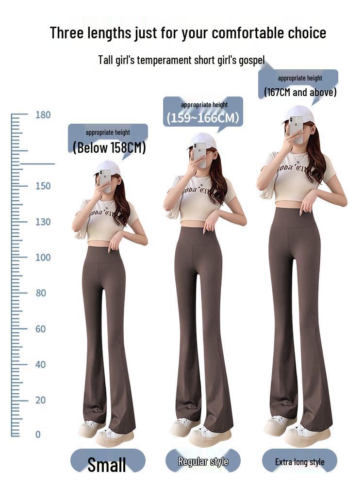 145cm Petite Sand Shark Bell Bottom Yoga Pants - Women's Plus Velvet Fitness Pants for Autumn/Winter