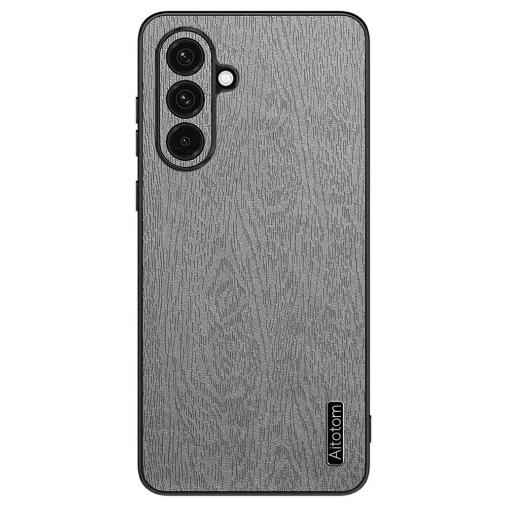 For Samsung Galaxy A57 5G Case Wood Texture PU Leather Coated PC TPU Phone Cover