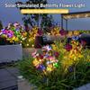Solar Butterfly Flower Lights Artificial Butterfly Lights Outdoor Waterproof Decoration Lamp For Lawn Garden Atmosphere Lighting