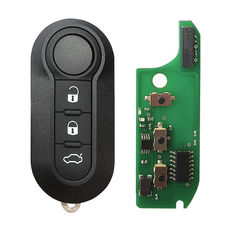 3-Button Fiat ID46 Marelli/Delphi Remote Key (433MHz) White Lock Button