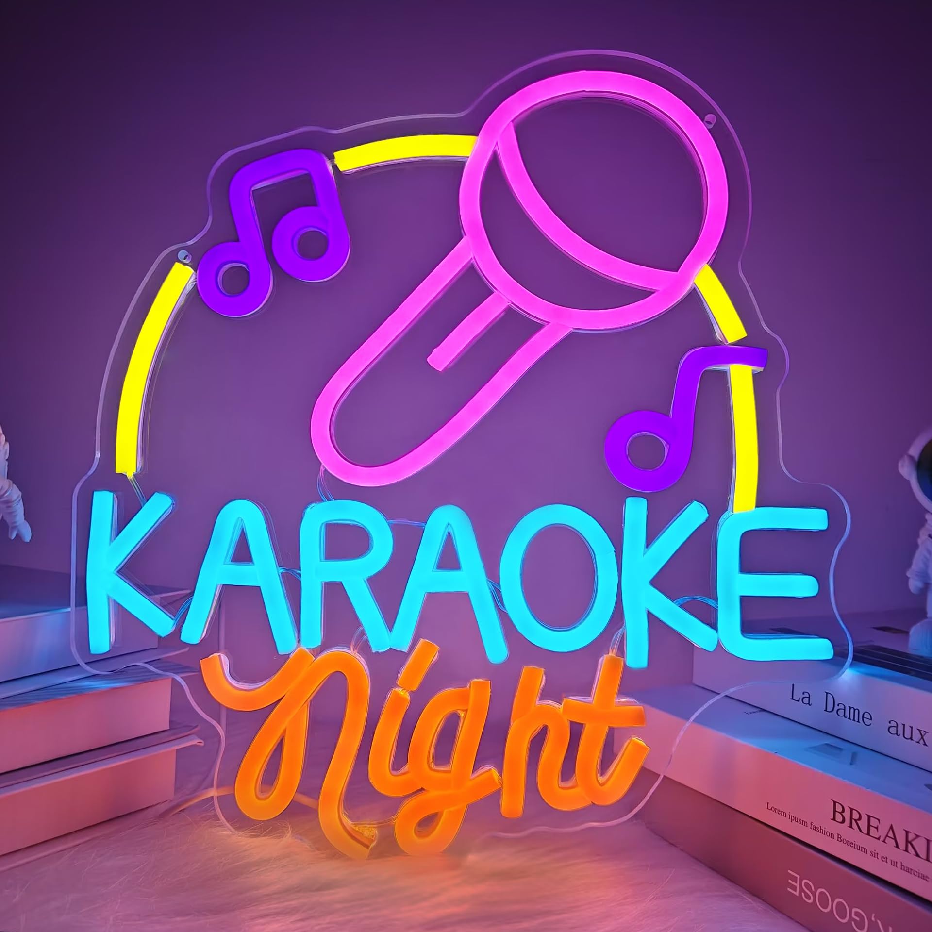 

Karaoke Neon Sign Led Karaoke Party Lights Signs for Man Cave, Karaoke Bar Neon Signs Music Decoration for Live, Wall, Party