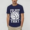 Mine Seagull Funny Beach Volleyball T Shirts for Unisex Pure Cotton Funny TShirts Collar Tee Shirt Short Sleeve Tops Gift Idea