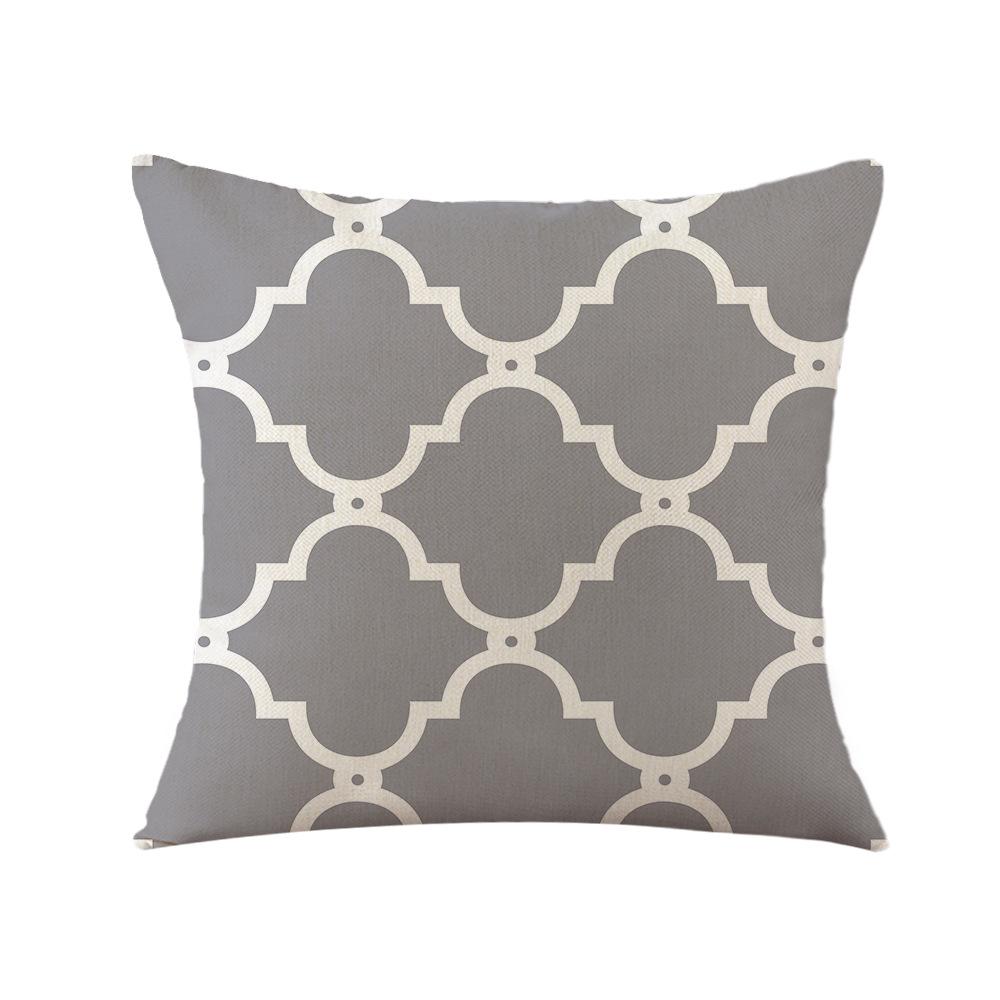 Modern Simple Geometric Pillowcase Gray and White Lines Abstract Linen Print Pillowcase Home Cushion