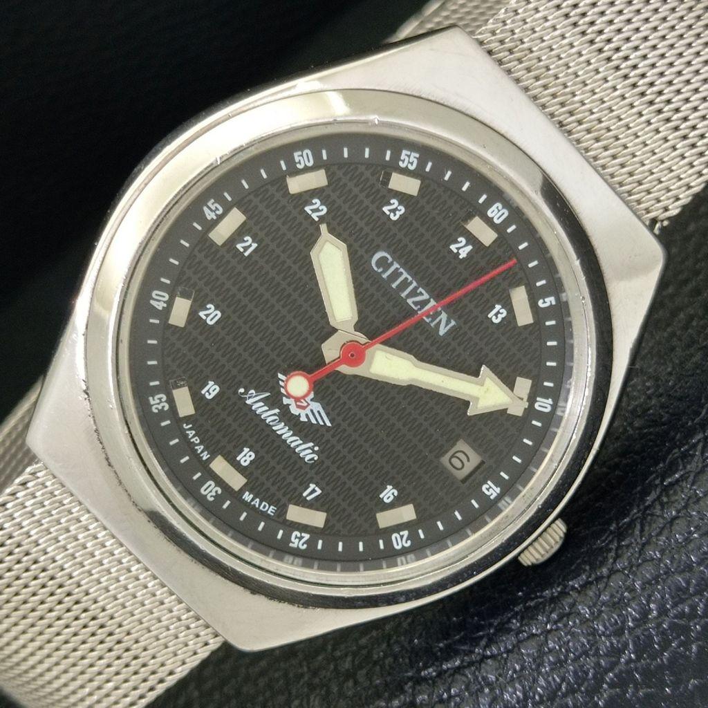 VINTAGE CITIZEN AUTOMATIC 8200 JAPAN MENS DATE BLACK COLOR DIAL WATCH a500213-2 R151b-a500213