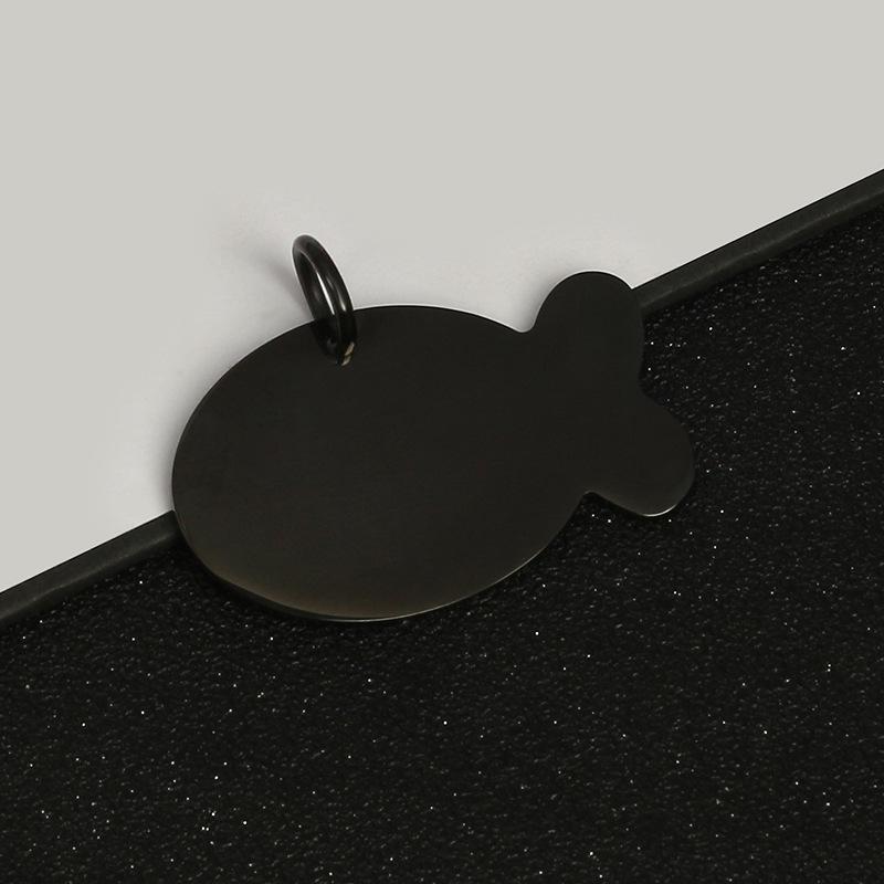 Für Großhandel Metallschmuck, Katzenfisch Haustieranhänger, Anhänger, Anti-Lost-Karte, Lasergravur, Edelstahl Hundemarke