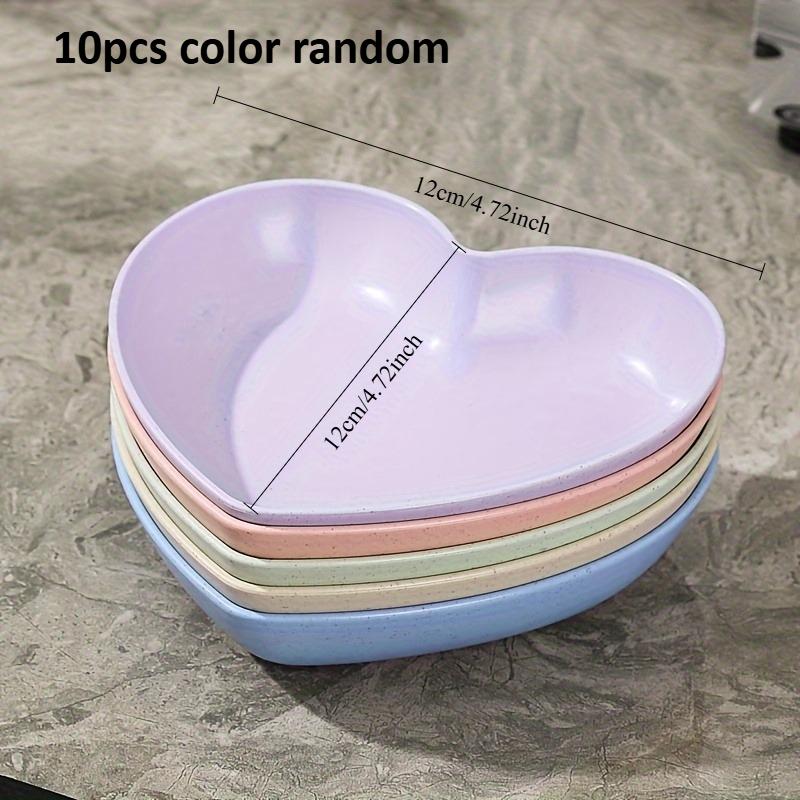 

10pcs Heart-shaped Snack and Fruit Tray - Durable Plastic, Suitable for Desserts, Cakes, and Kimchi - Ideal Kitchen Accessory