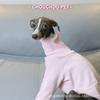 Weiches Baumwoll-T-Shirt mit hohem Kragen für Haustiere Whippet Italienisches Windspiel Bedlington Terrier Rosa Basisschicht