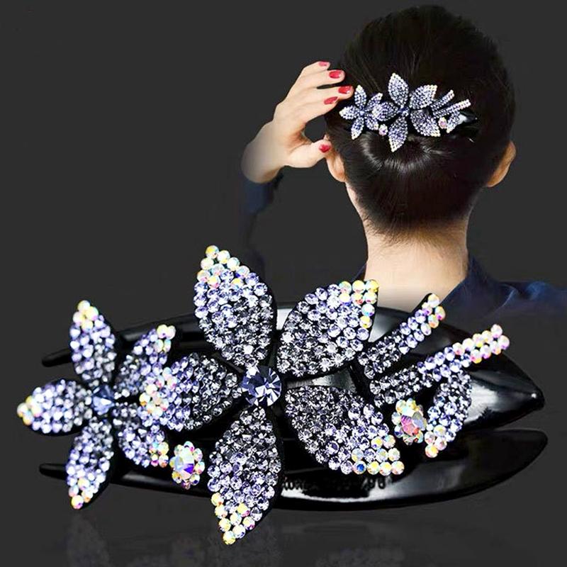 1Pc Hair Claws Women Hairgrip Fashion Hairpin Hair Clips Plastic Duckbill Clip Rhinestone