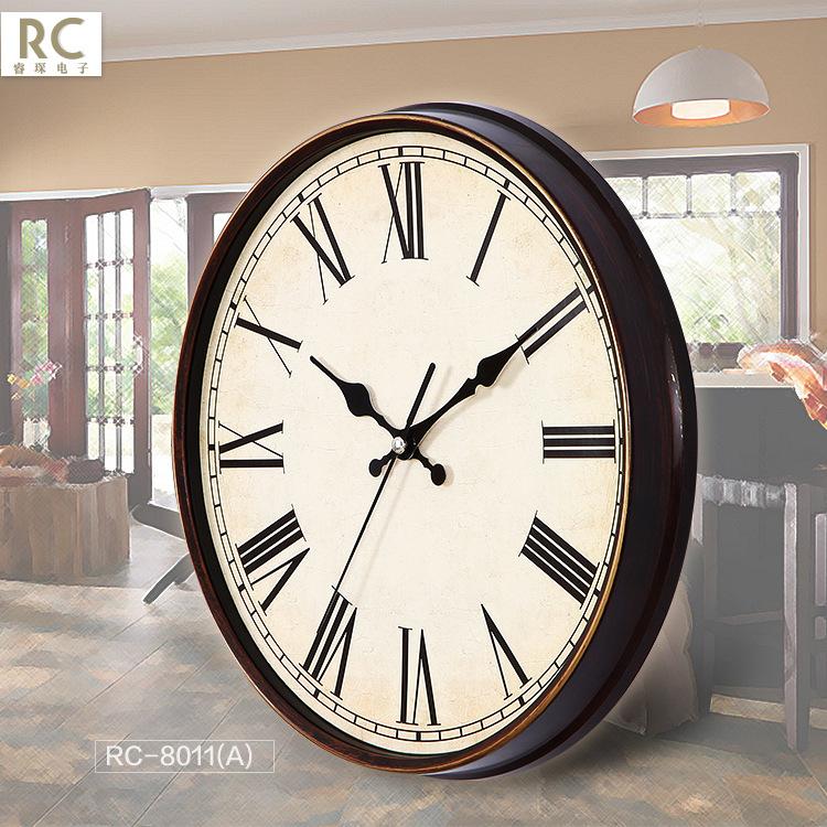 

European Retro Wall Clock Silent Shabby Chic Clocks Mechanism Wall Watches Home Decor Clocks Living Room Bedroom Saat Gift Idea 12 inch