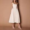 European and American Women's Cross-border Foreign Trade 2025 Summer New U-neck Backless Celebrity Suspender Evening Dress Zipper Dress